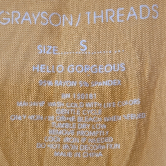 Grayson Threads Pina Colada Soft Yellow Tank Top Size Small - Picture 4 of 6